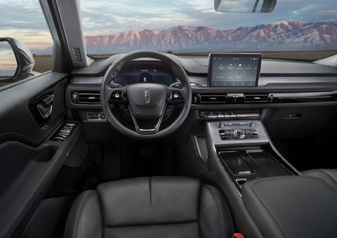The interior of a Lincoln Aviator® SUV is shown | Thomasville Lincoln in Thomasville GA