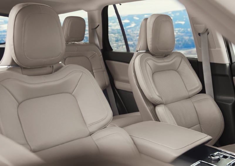 The interior of a 2024 Lincoln Aviator® SUV in the Sandstone interior color | Thomasville Lincoln in Thomasville GA