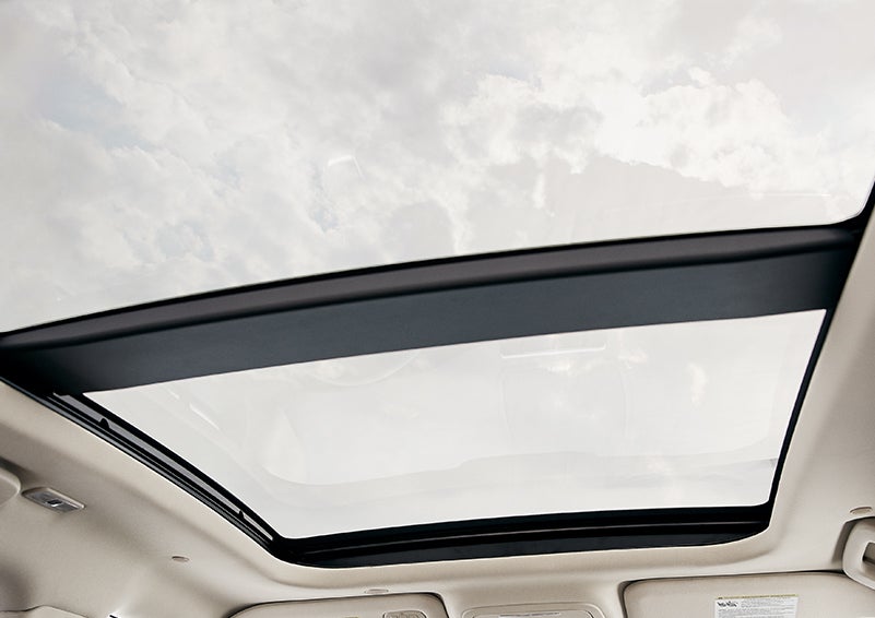The available panoramic Vista Roof® is shown from inside a 2024 Lincoln Corsair® SUV. | Thomasville Lincoln in Thomasville GA