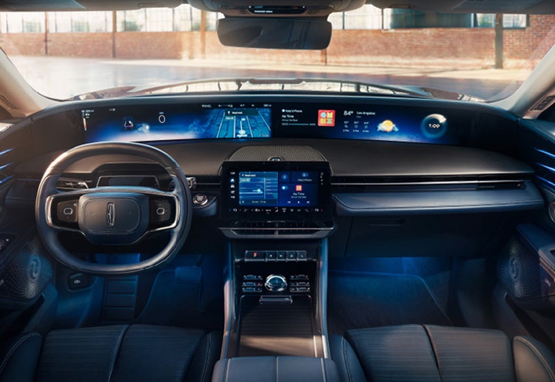 A large panoramic display is shown on the dashboard of a 2024 Lincoln Nautilus® SUV | Thomasville Lincoln in Thomasville GA